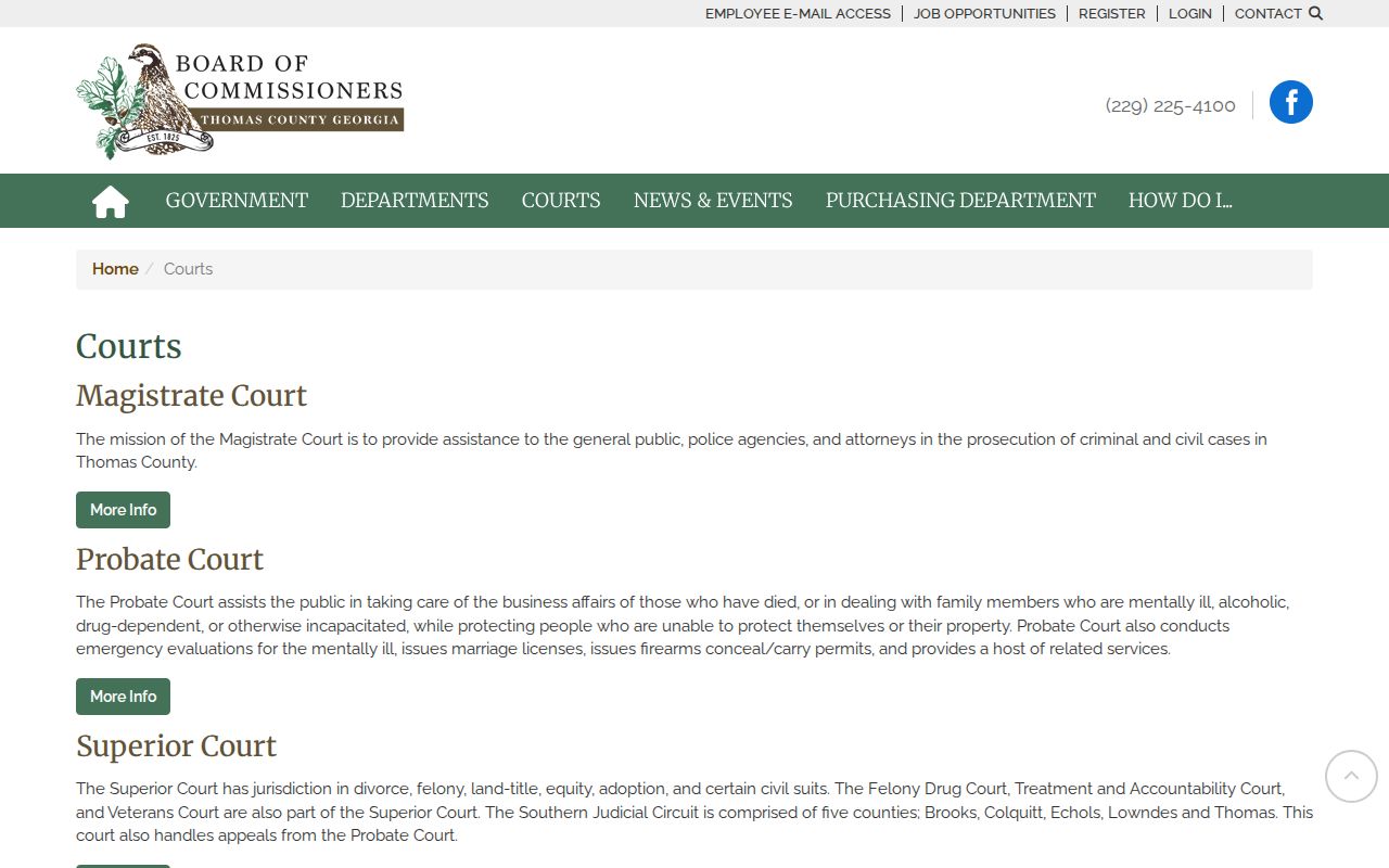 Thomas County court docket court system overview