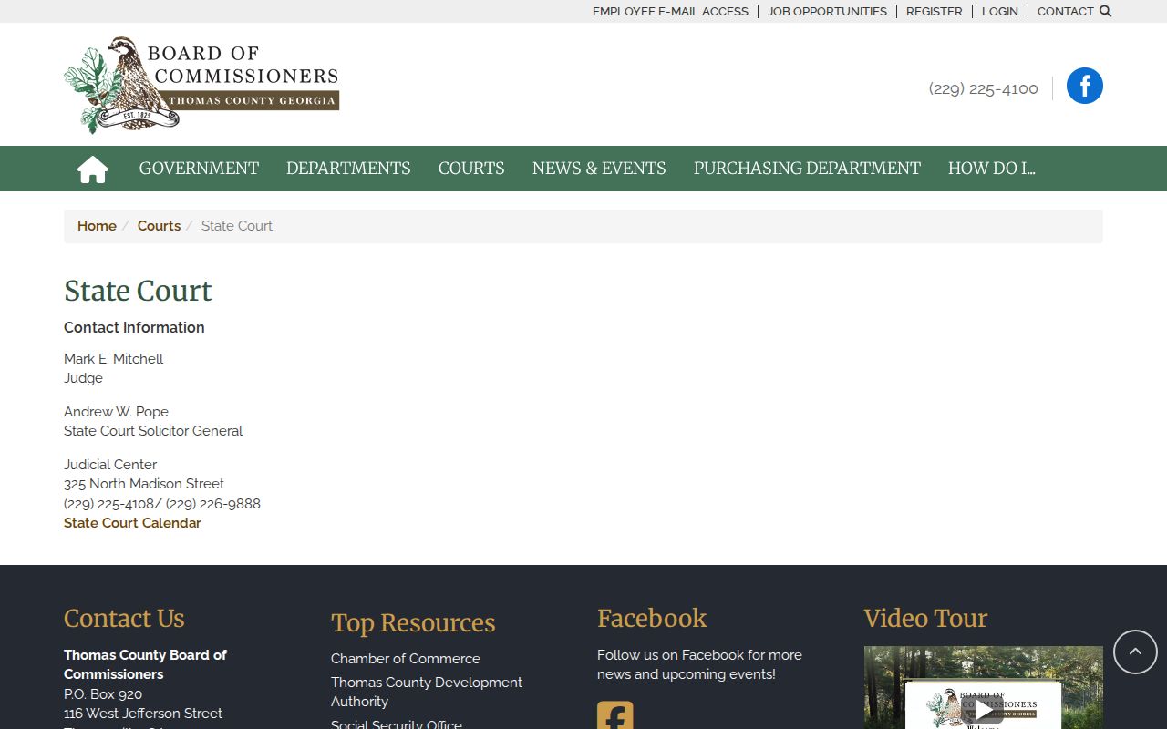 Thomas County State Court docket information