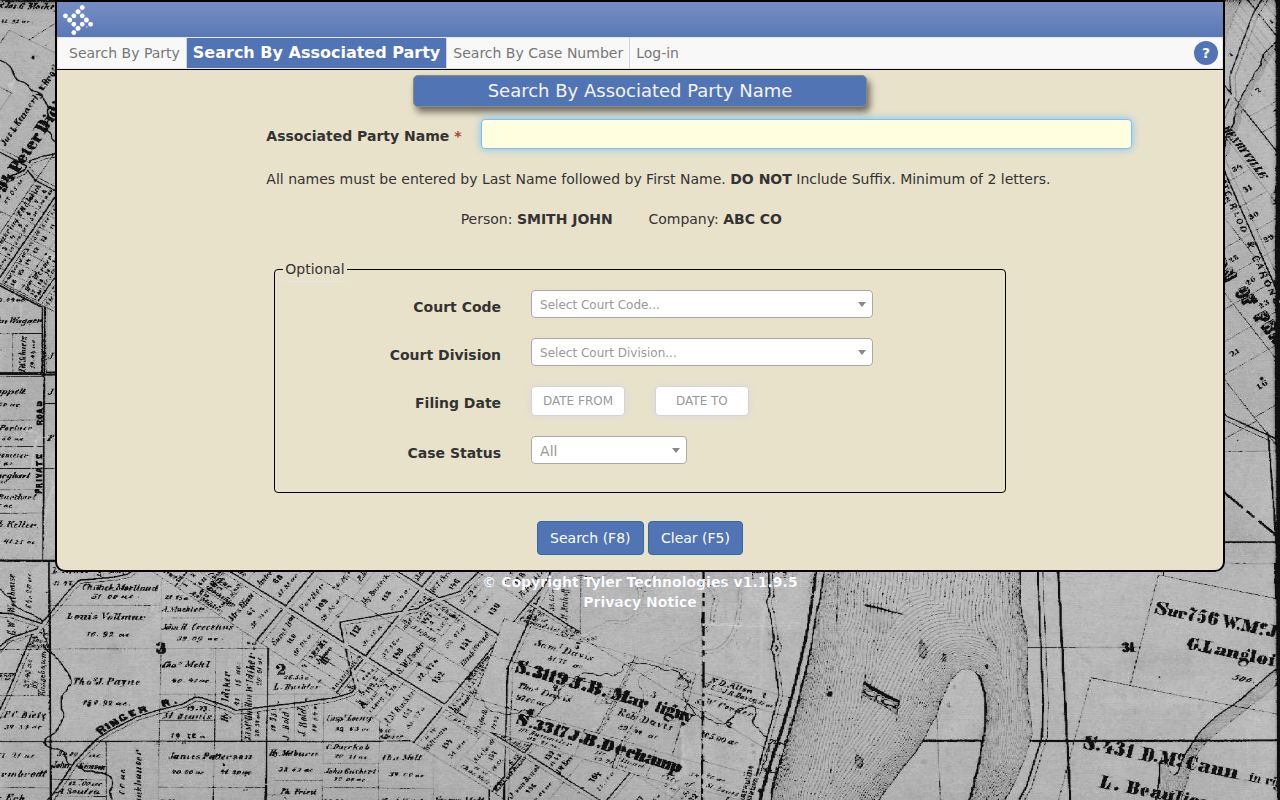 Thomas County civil docket associated party search