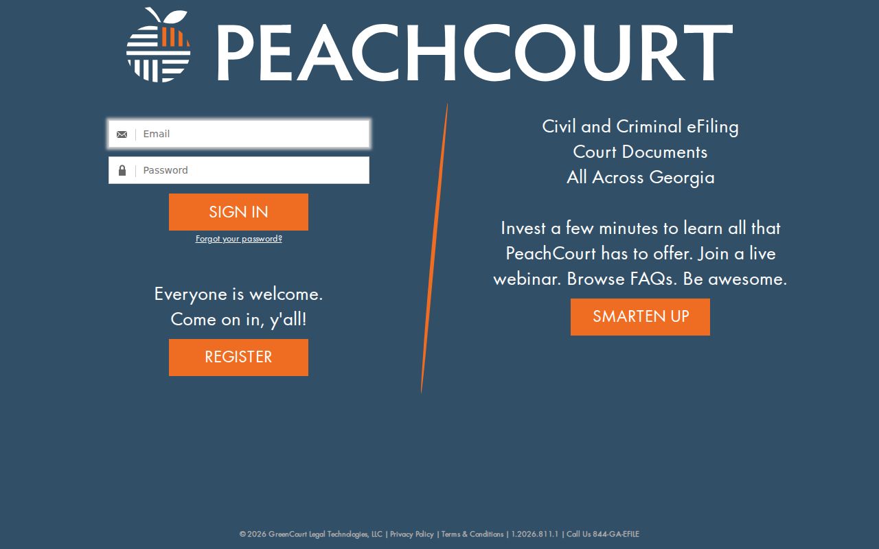 PeachCourt service linked for Thomas County filings and documents