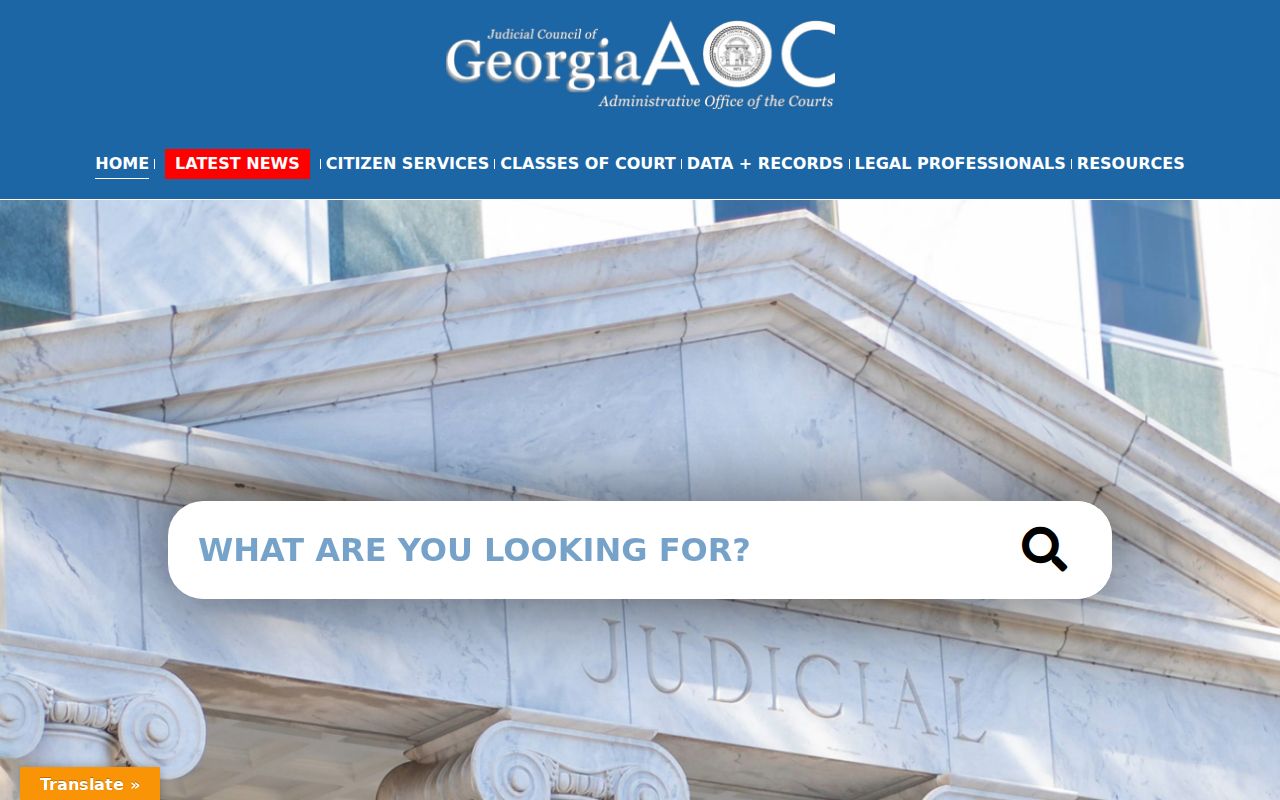 Official Georgia Courts website for court and records resources