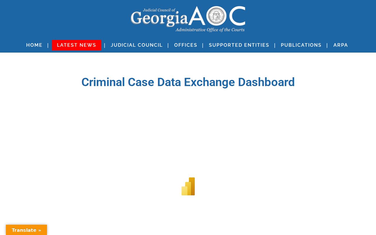 Georgia court criminal disposition data dashboard