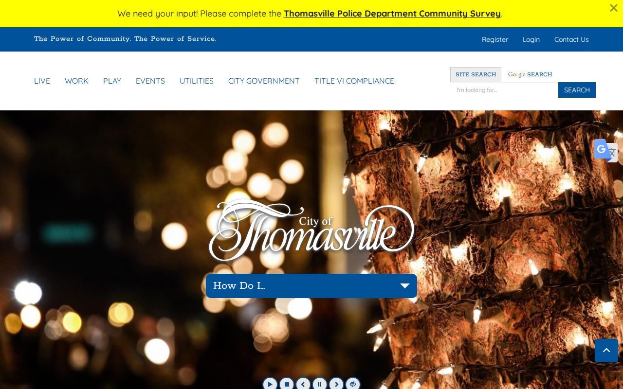 Thomasville court docket official city access page