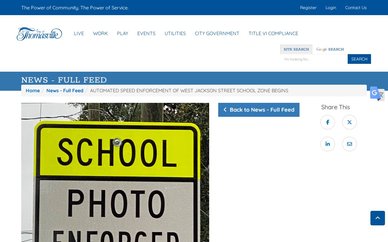 Thomasville court docket school-zone enforcement information