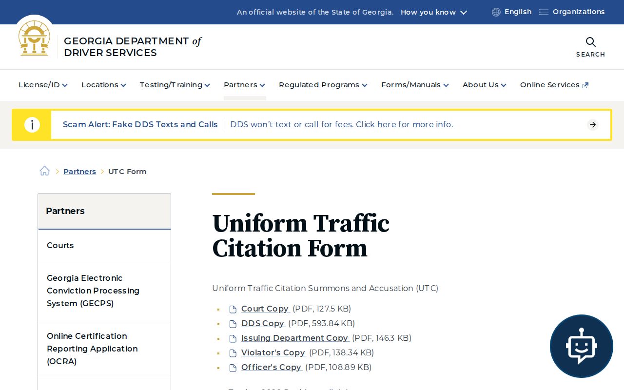 Pavo court docket uniform citation record roles